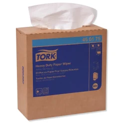 Paper Towels<Tork Heavy-Duty Paper Wiper, 9.25 x 16.25, White, 90 Wipes/Box, 10 Boxes/Carton (TRK450175)