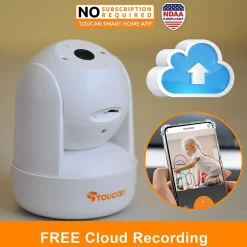 Security Cameras & Systems<Toucan Seek Wireless Indoor Smart Plug-In Pan and Tilt Security Camera Wi-Fi Night Vision 2-Way Talk Live View, White