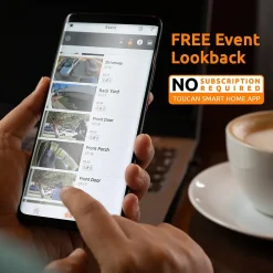 Smart Doorbells<Toucan V3 Wireless Battery Operated Video Doorbell, Chime, Night Vision, Wi-Fi, IP56 Weather Resistant, Black