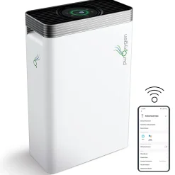 Air Purifiers<Treblab PUROXYGEN P500I H13 HEPA Filter Air Purifier,WiFi Enabled, White