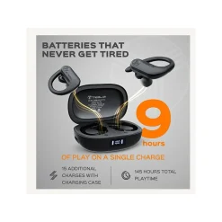 Treblab X3-Pro Bluetooth Wireless Earbuds with Earhooks, Charging Case (X3-PRO-W)