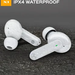 Treblab X1-W True Wireless Earbuds, IPX4 Waterproof, Bluetooth, White