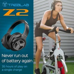 Treblab Z2-B Over Ear Workout Headphones with Microphone* Headsets