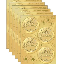 New TREND 2" Excellence (Gold) Award Seals Stickers (T-74003-6) Awards & Certificates