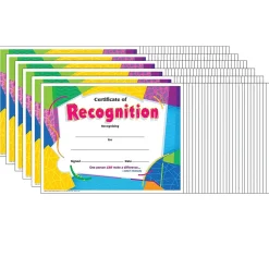 Hot TREND Certificate of Recognition Colorful Classics Certificates, 30 Per Pack, 6 Packs (T-2965-6) Awards & Certificates