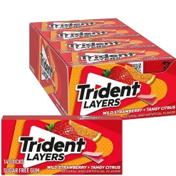 Gum & Mints<Trident Layers Sugar Free Wild Strawberry & Tangy Citrus Gum, 14 Pieces/Pack, 12/Box (AMC60001)