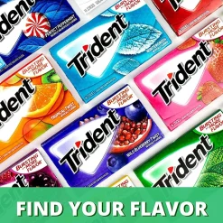 Gum & Mints<Trident Sugar Free Spearmint Gum, 14 Pieces/Pack, 12/Box (MOZ01106)