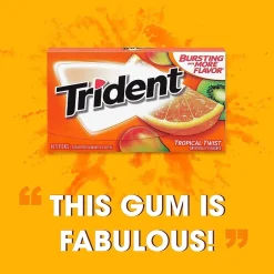 Gum & Mints<Trident Sugar Free Tropical Twist Gum, 14 Pieces/Pack, 12/Box (MOZ01110)