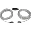Usb Cables<Tripp Lite 36' USB 2.0 Male to Male Repeater Cable, Silver