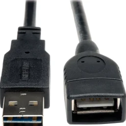 Usb Cables<Tripp Lite 6' USB A to USB A Cable, Male to Female, Black (3635820)