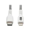 Tripp Lite Lightning USB Cable for Most Smartphones, White/Black (M102-003-HD)