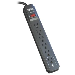 Surge Protectors & Power Strips<Tripp Lite 6-Outlet Surge Protector Power Strip, 15 ft. Cord, 790 Joules, Black Housing