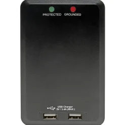 Surge Protectors & Power Strips<Tripp Lite Protect It! 6-Outlet Side-Load Surge Protector Wall Tap with 2 USB Charging Ports, Black, (TLP6SLUSBB)