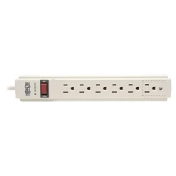 Surge Protectors & Power Strips<Tripp Lite Protect It! 6-Outlet Surge Protector, 4' Cord, Light Gray (TRPTLP604)