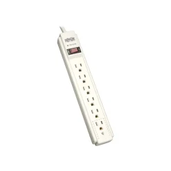 Surge Protectors & Power Strips<Tripp Lite Protect It! 6-Outlet Surge Protector, 4' Cord, Light Gray (TRPTLP604)