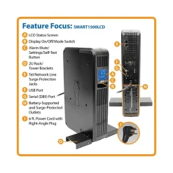 Battery Backup<Tripp Lite UPS 900VA Battery Backup UPS, 8-Outlets, Black (OMNI900LCD)