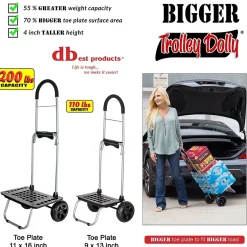 Hand Trucks & Dollies<Trolley Dolly Bigger Folding Hand Truck, 200 lb. Capacity, Black (01-562)