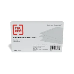 Clearance ™ 3" x 5" Index Cards, Lined, Gray, 100/Pack (TR51014) Index Cards