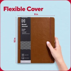 TRU RED ™ 8” x 10” Large Flexible Cover Narrow Ruled Journal, Cognac (TR61953) Online