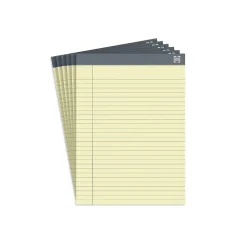 TRU RED ™ Achieve Notepad, 8.5" x 11.75", Wide Ruled, Canary, 50 Sheets/Pad, 6 Pads/Pack (TR57364)