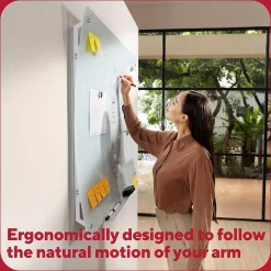 Online ™ Ergonomic Curved Magnetic Glass Dry-Erase Whiteboard, 4' x 3' (TR62094) Dry Erase