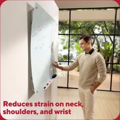 Online ™ Ergonomic Curved Magnetic Glass Dry-Erase Whiteboard, 4' x 3' (TR62094) Dry Erase