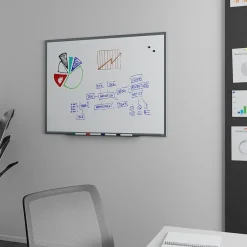 Outlet ™ Magnetic Steel Dry Erase Board, Satin Frame, 4' x 3' (TR61175) Dry Erase