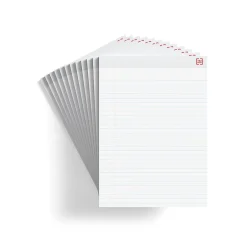 TRU RED ™ Notepad, 8.5" x 11.75", Wide Ruled, White, 50 Sheets/Pad, Dozen Pads/Pack (TR58188)