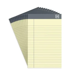 TRU RED ™ Notepads, 5" x 8", Narrow Ruled, Canary, 50 Sheets/Pad, 12 Pads/Pack (TR57359)