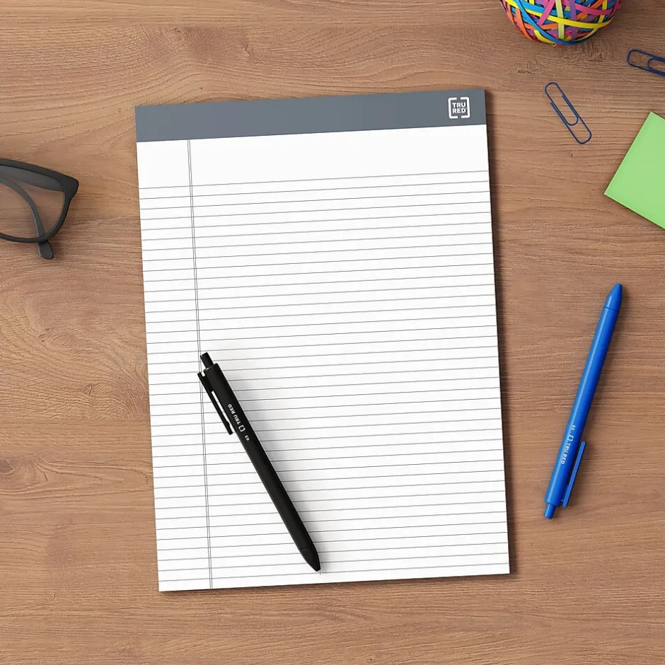 TRU RED ™ Notepads 8.5" x 11.75", Narrow Ruled, White, 50 Sheets/Pad, 12 Pads/Pack (TR57369) Best