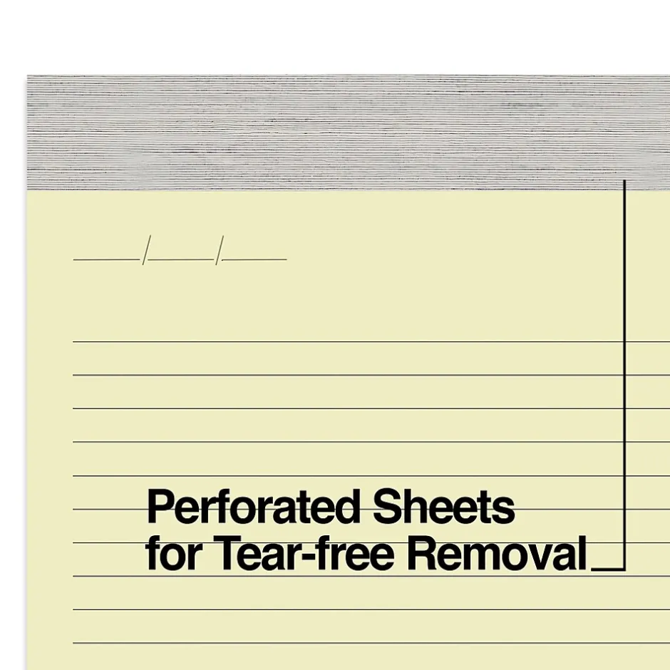TRU RED ™ Notepads, 8.5" x 14", Wide Ruled, , 50 Sheets/Pad, 12 Pads/Pack (TR57386) Canary Hot