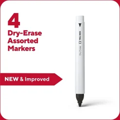 TRU RED ™ Pen Dry Erase Markers, Fine Tip, Assorted, 4/Pack (TR61457/TR54562) Hot