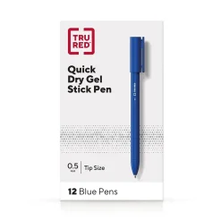 TRU RED ™ Quick Dry Gel Pens, Fine Point, 0.5mm, , Dozen (TR54472) Blue Clearance