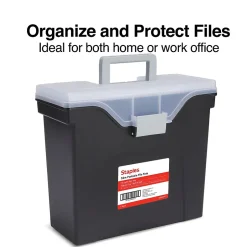 TRU RED ™ Slim Portable File Tote, Letter Size, Black, 5/Carton (TR58297CT) Clearance