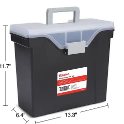 TRU RED ™ Slim Portable File Tote, Letter Size, Black, 5/Carton (TR58297CT) Clearance