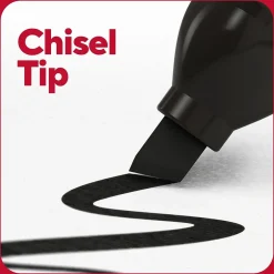 TRU RED ™ Tank Permanent Markers, Chisel Tip, Black, 5/Pack (TR54523) Hot