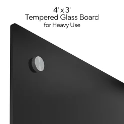 ™ Tempered Glass Dry Erase Board, Black, 4' x 3' (TR61200) Dry Erase
