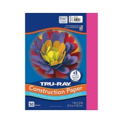 9" x 12" Construction Paper, Dark Pink, 50 Sheets/Pack (P103434) Construction Paper