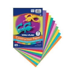 Outlet 9" x 12" Construction Paper, Vibrant Assorted, 150 Sheets/Pack (P6685) Construction Paper