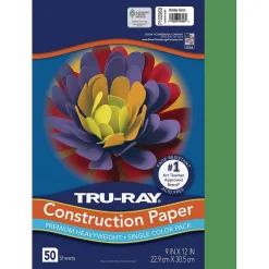 Outlet Tru-Ray 9" x 12" Construction Paper, Holiday Green, 50 Sheets (P102960) Construction Paper