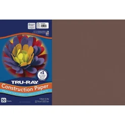 New Tru-Ray 12" x 18" Construction Paper, Dark Brown, 50 Sheets (P103056) Construction Paper