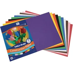 Outlet 12" x 18" Construction Paper, Assorted Colors, 50 Sheets/Pack (P103063) Construction Paper