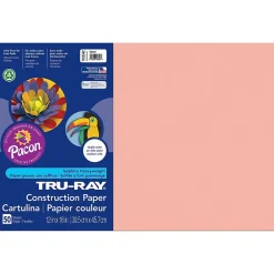 Online Tru-Ray® Construction Paper, Salmon, 12" x 18", 50 Sheets Per Pack, 5 Packs (PAC103042-5) Construction Paper
