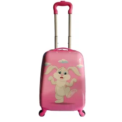 TUCCI 17" Hardside Carry-On Suitcase, 3-Wheeled Spinner, TSA Checkpoint Friendly, Pink (T0499-HappyBuny)