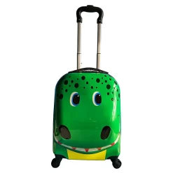 TUCCI 11" Hardside Carry-On Suitcase, 4-Wheeled Spinner, TSA Checkpoint Friendly, Green (T0395-Baby Dino)