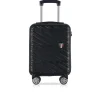 TUCCI Hardside Carry-On Suitcase, 4-Wheeled Spinner, TSA Checkpoint Friendly (T0476-17in-BLK)