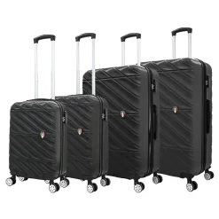 TUCCI Hardside Spinner Carry-On Luggage Set, TSA Checkpoint Friendly (T0533-04PC-BLK)