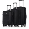 TUCCI Hardside Spinner Carry-On Luggage Set, TSA Checkpoint Friendly (T0280-03PC-BLK)