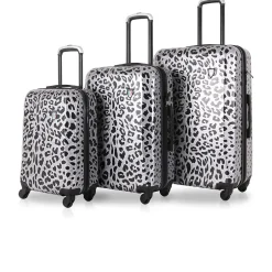 TUCCI Hardside Spinner Carry-On Luggage Set, TSA Checkpoint Friendly Animal Print (T0158-03PC-WNTR)