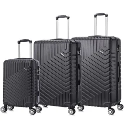 TUCCI Hardside Spinner Carry-On Luggage Set, TSA Checkpoint Friendly (S0567-03PC-BLK)